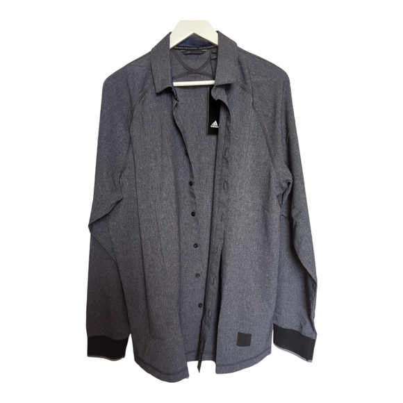 Men's adicross Beyond 18 Woven Oxford Long Sleeve Shirt NWT - Picture 4 of 8